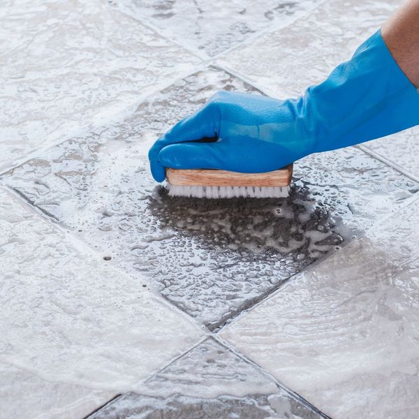 scrubbing tile
