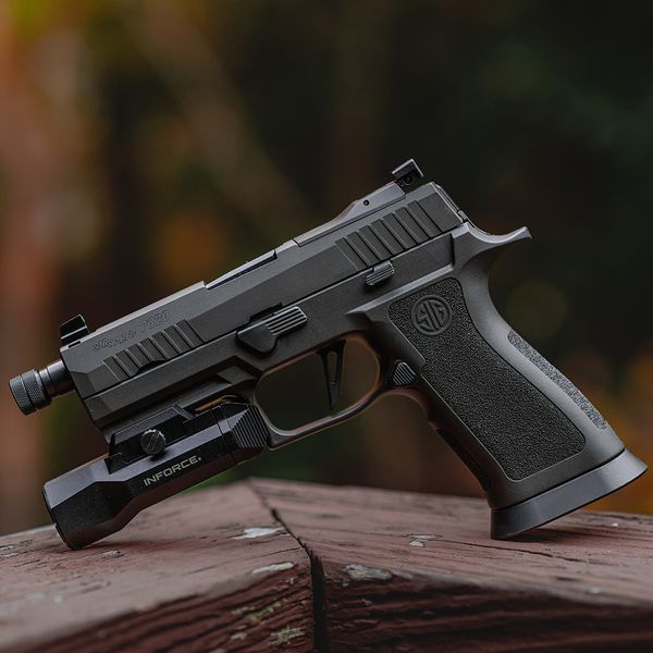 A handgun with a gun light accessory A handgun with a gun light accessory