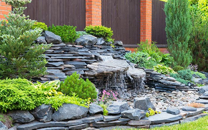 Landscaping of water feature