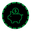 a piggy bank with a coin icon