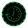 a clock with a circling arrow icon