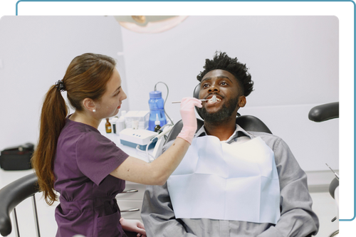 man getting dental checkup man getting dental checkup