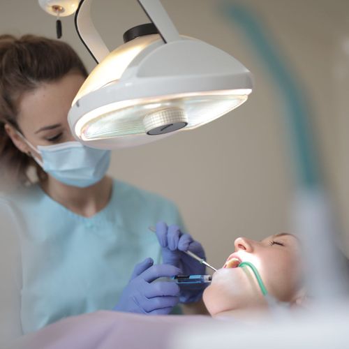 dentist working on patient