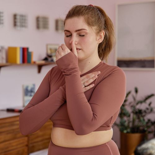 woman breathing woman breathing