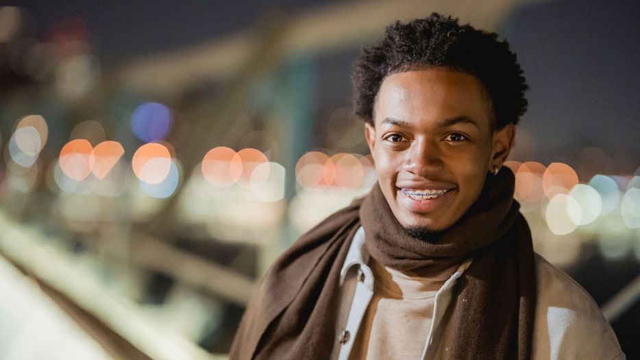 young man with braces