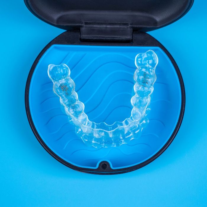 Clear aligners in tray