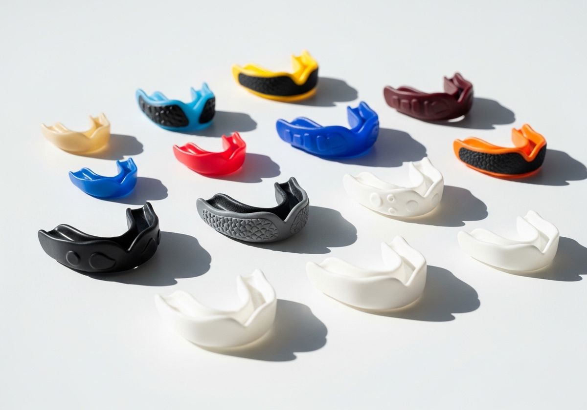 Colorful Mouthguards on White Background