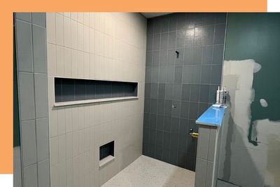 bathroom tile project in progress