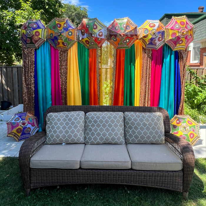 colorful event backdrop
