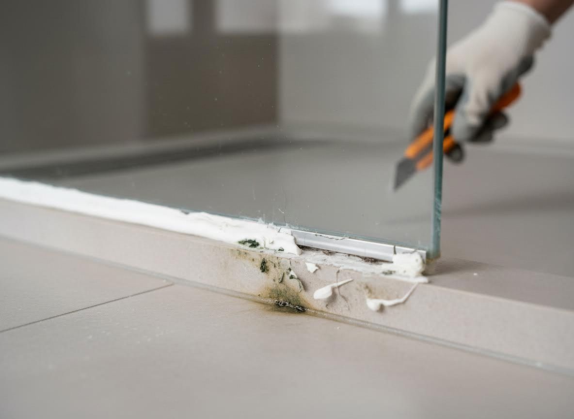 Removing moldy caulk from a shower
