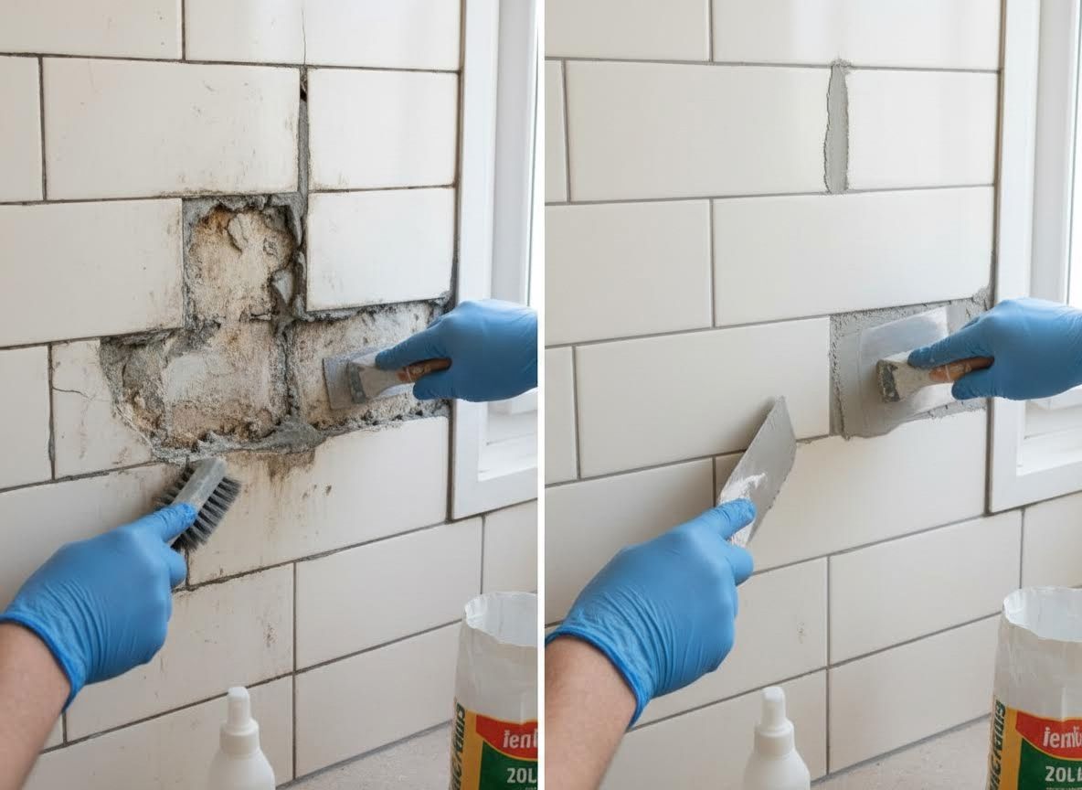 Tile Repair and Grouting Process