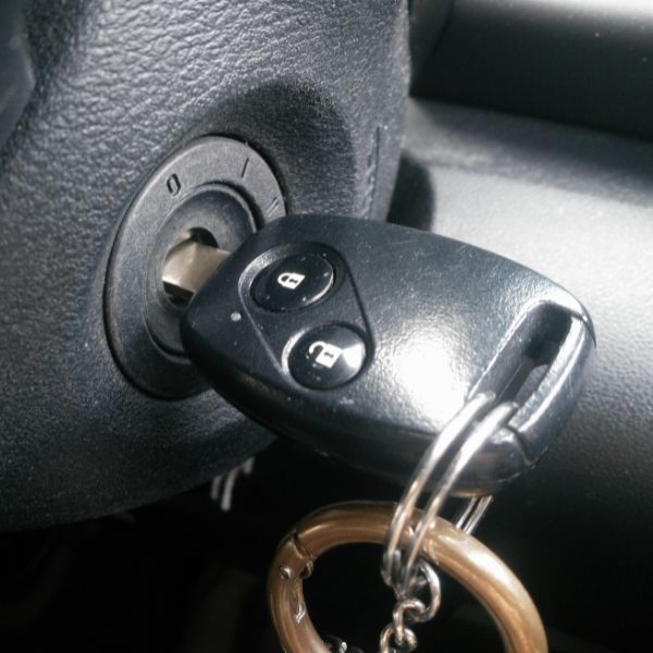 car key in the ignition