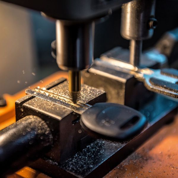 transponder key being cut