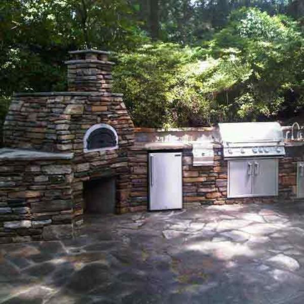 custom outdoor stone kitchen