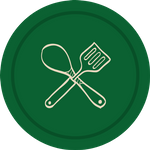 Icon of serving spoon and spatula crossed over each other