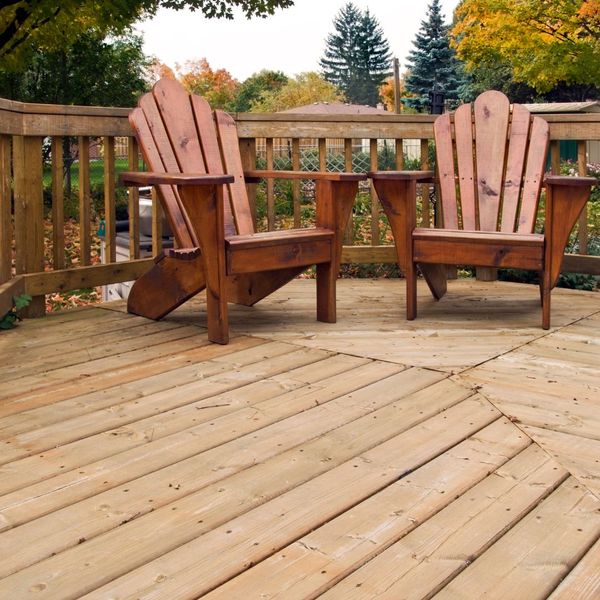 Wooden patio.