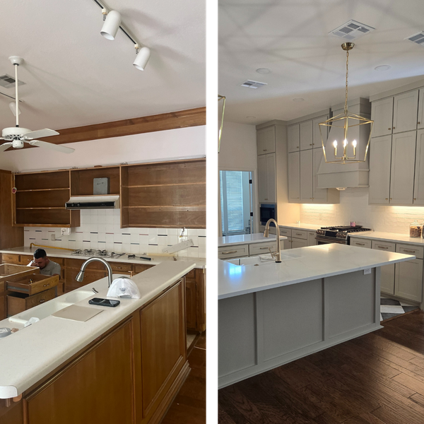 before and after of a kitchen
