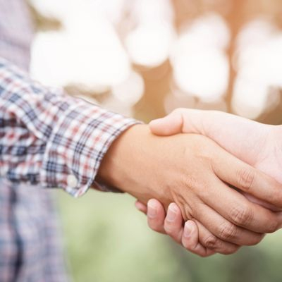 Handshake between two people