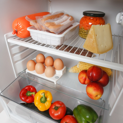 image of food in a refrigerator