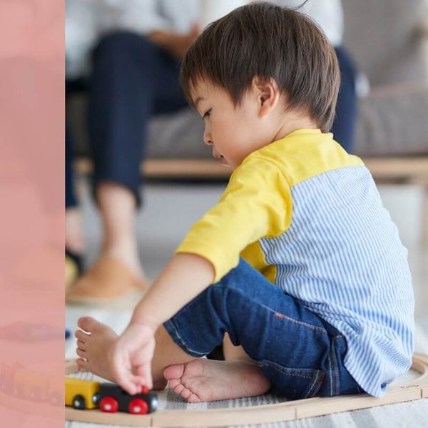 child in living room