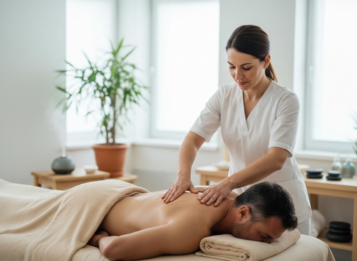 Man Receiving a Relaxing Back Massage