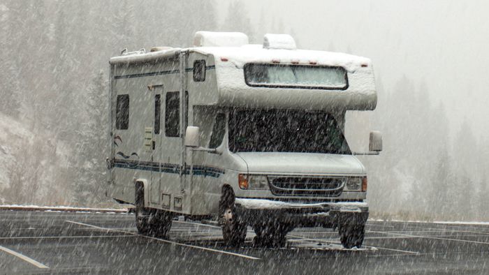 image of an RV in a storm