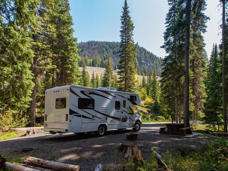 Image of an RV in the woods