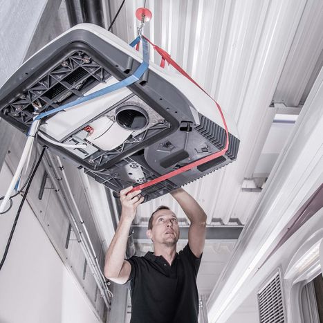 guy inspecting RV