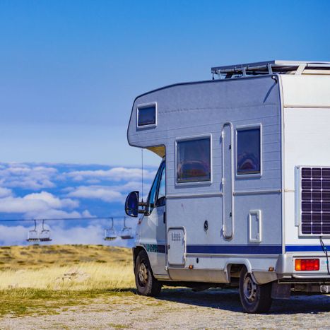 rv outside parked