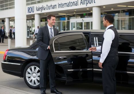 Businessman and Chauffeur at Raleigh-Durham International Airport
