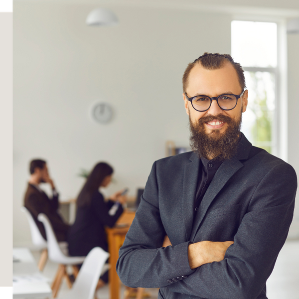 smiling business man in office