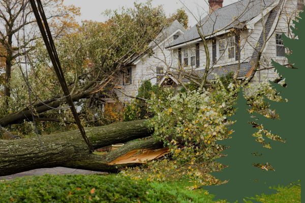 trees down on homes 