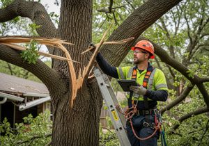 Tree Surgeon Inspecting Storm Damage