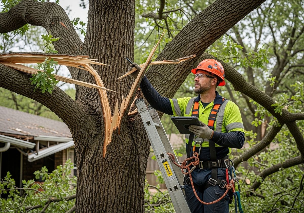 Tree Surgeon Inspecting Storm Damage
