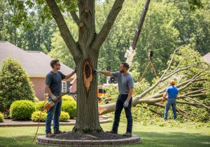 Tree Service Inspecting Tree Damage