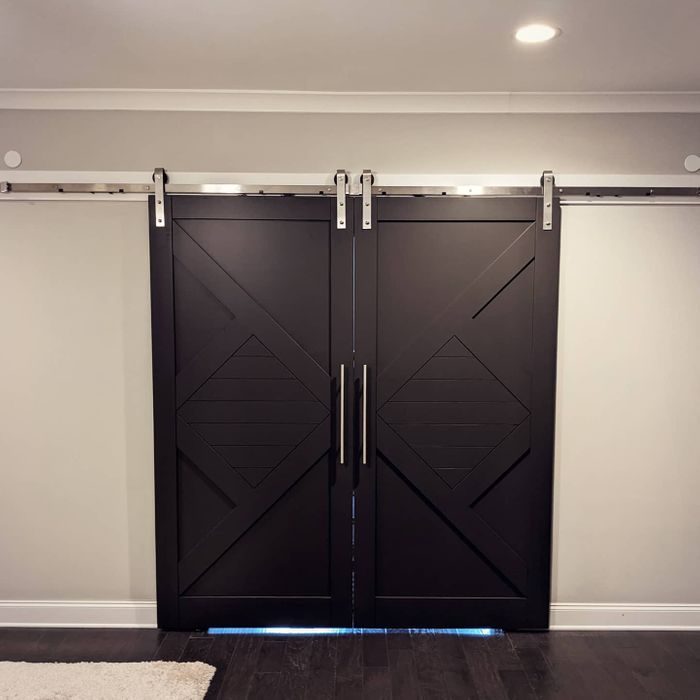 Image of kitchen sliding barn doors crafted by You’re Unique.