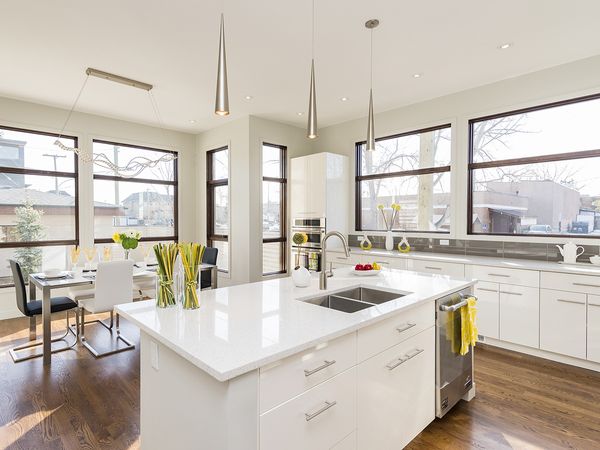 bright kitchen with new, modern windows