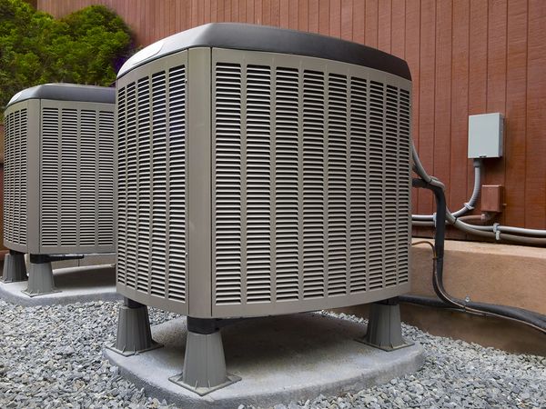 two outdoor commercial AC units