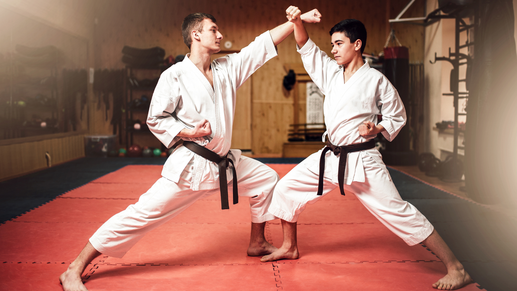 two men in a martial arts match. 