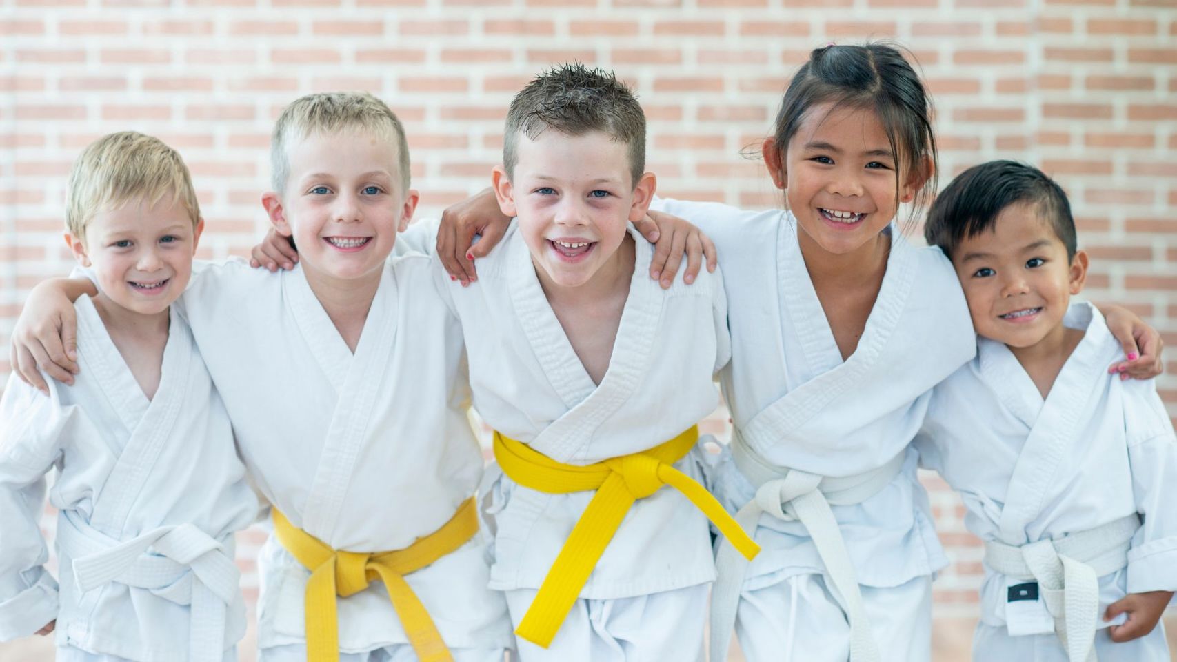 Happy martial arts kids 