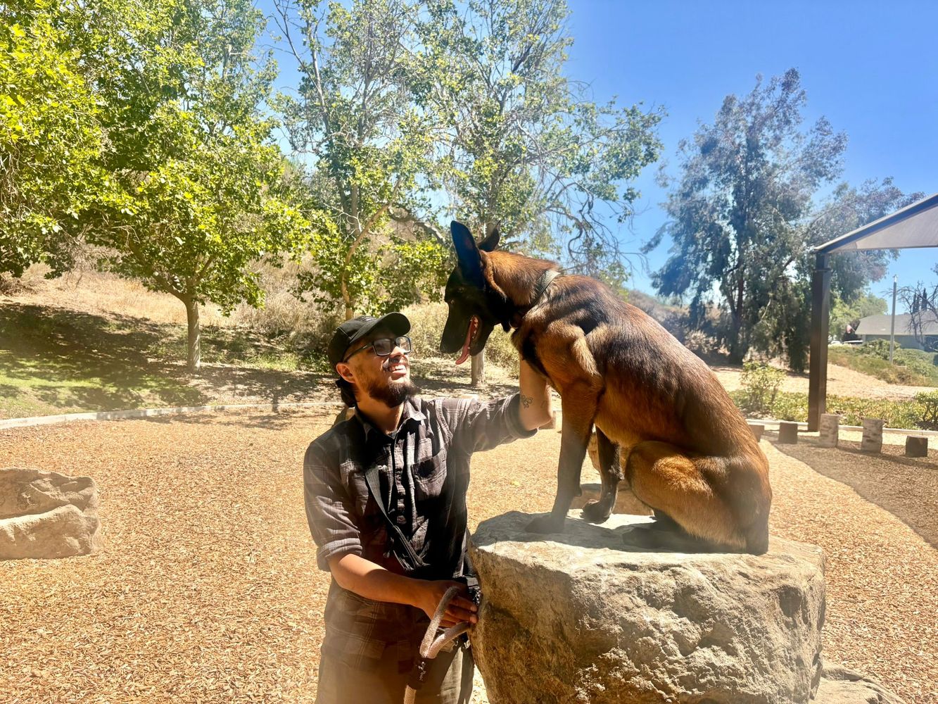 Alex and Grimm on rock.jpg