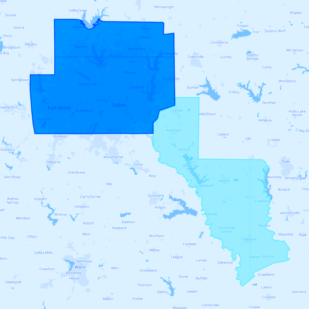 Athens & East Texas map