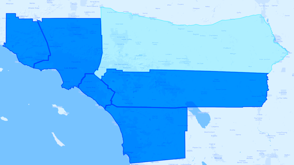 Riverside & San Bernardino, CA map