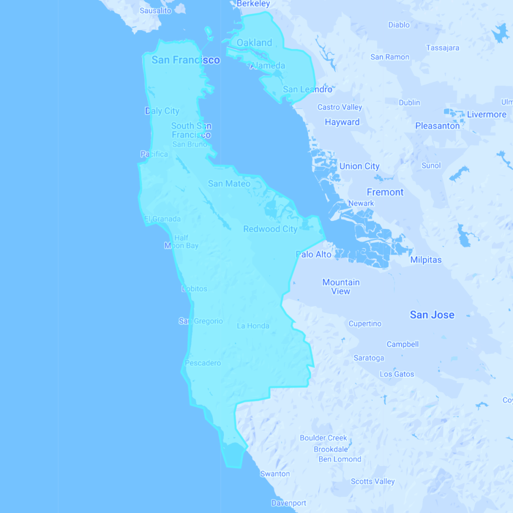 San Francisco & Oakland, CA map