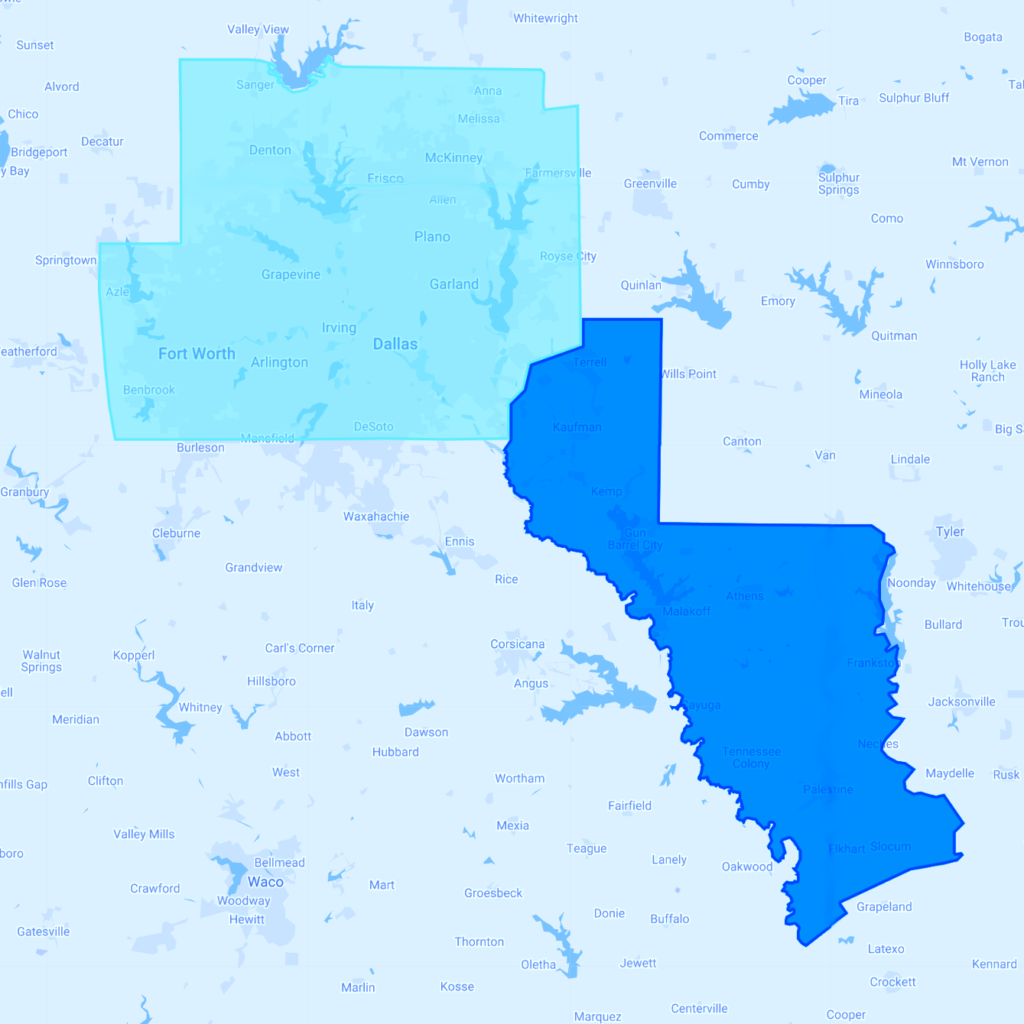 Dallas-Fort Worth, TX map