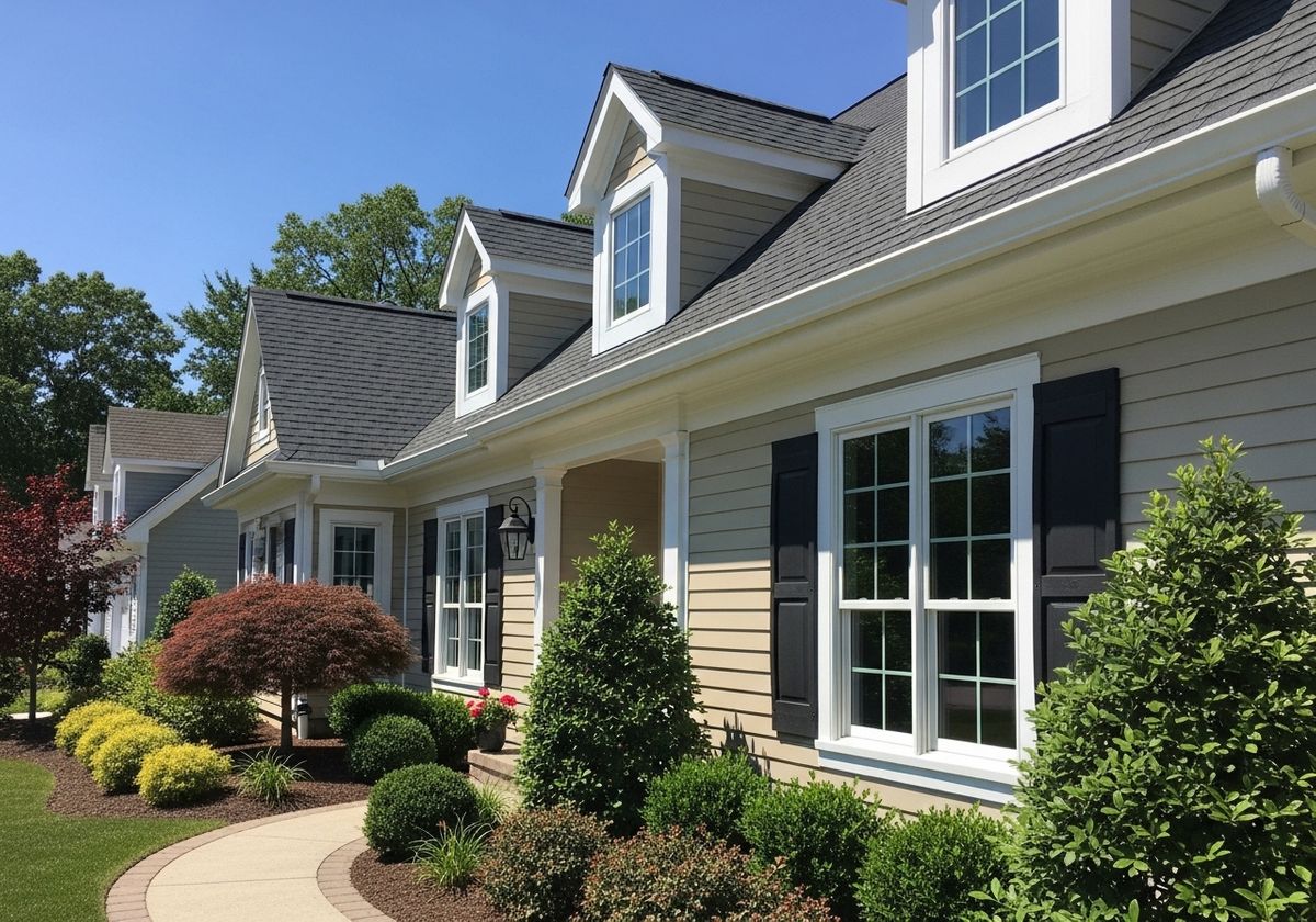 Exterior of Suburban Homes on a Sunny Day