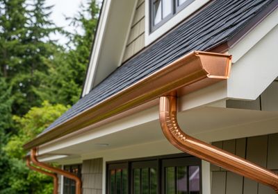 Copper Gutters on House