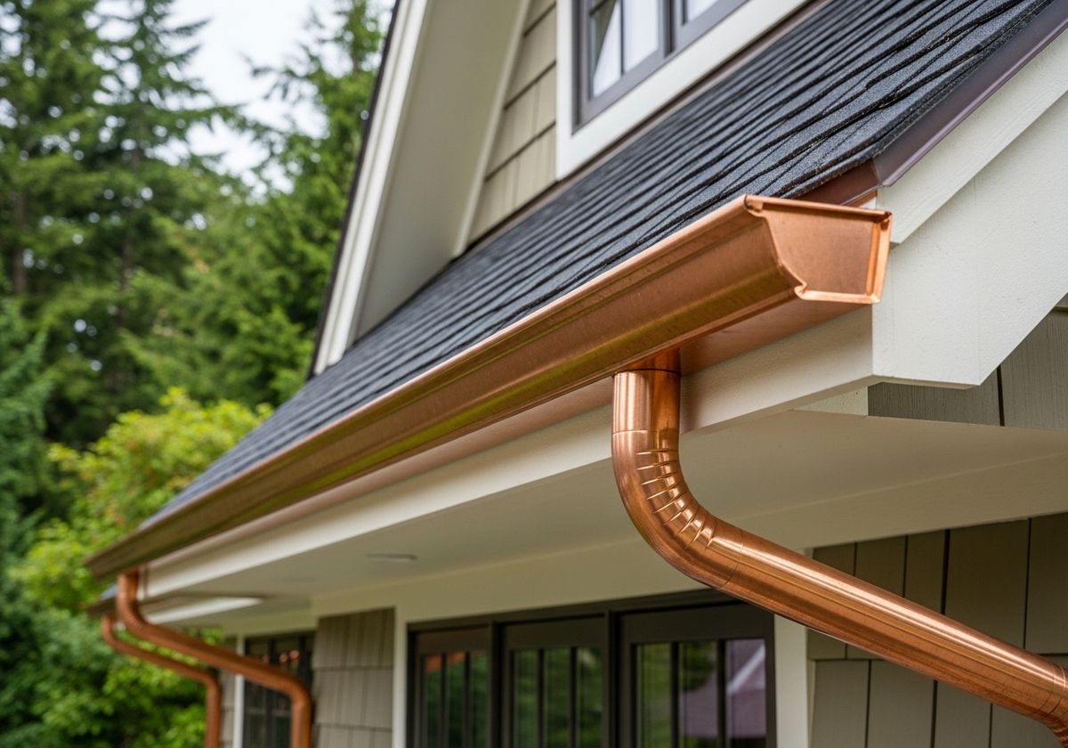 Copper Gutters on House