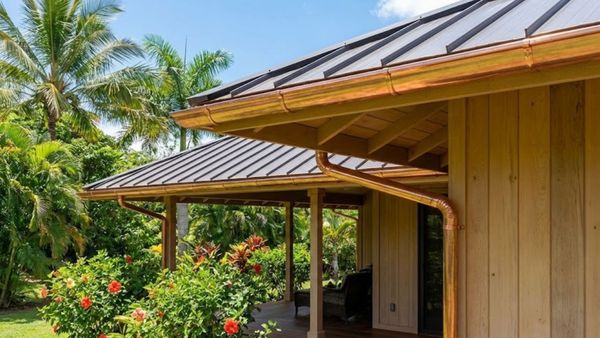 home in hawaii with copper gutters