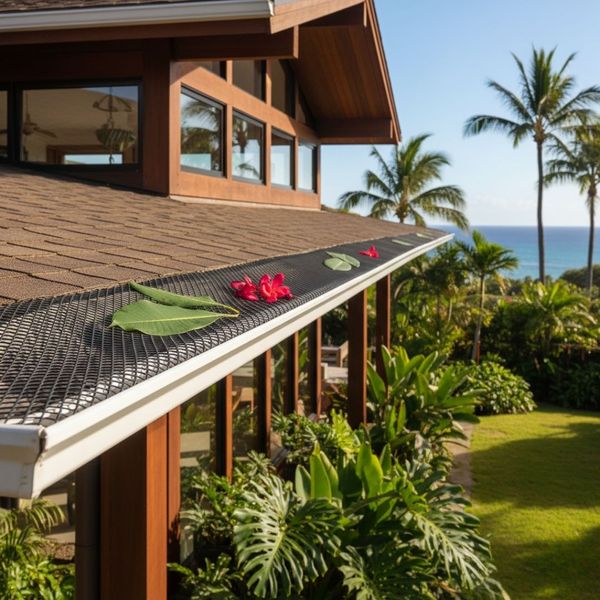 flowers and leaves on metal gutter guards flowers and leaves on metal gutter guards